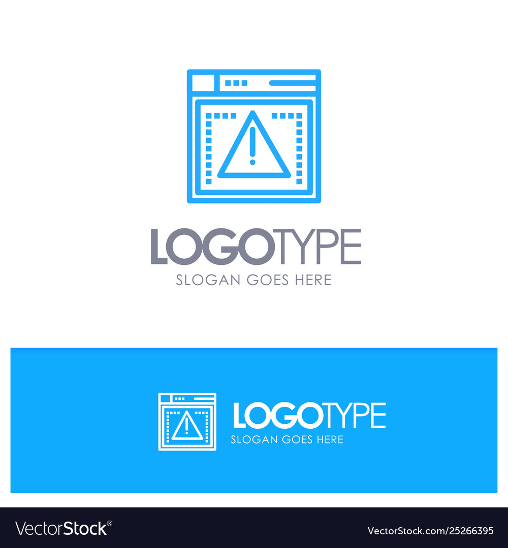 Computing coding error blue logo line style vector image Computing coding error blue logo line style