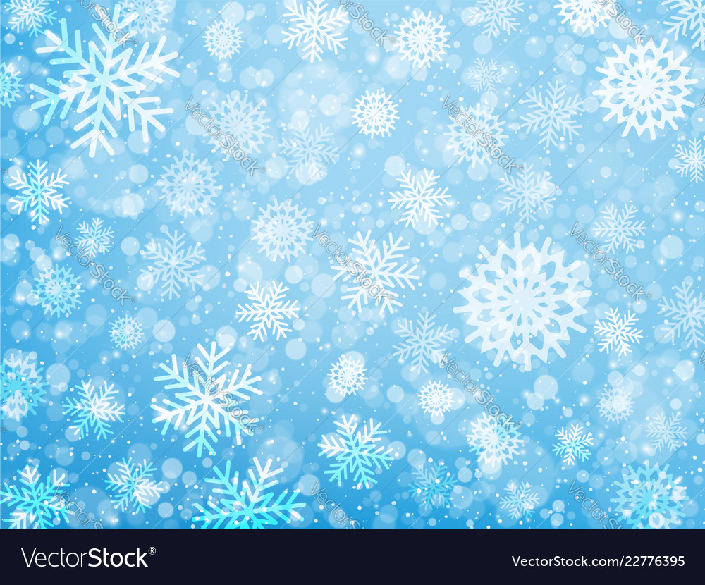 Falling snow christmas and new year background Vector Image