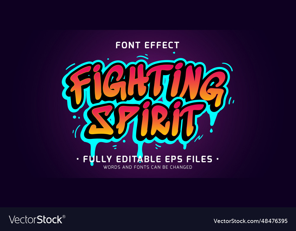 Graffiti style text effect editable font