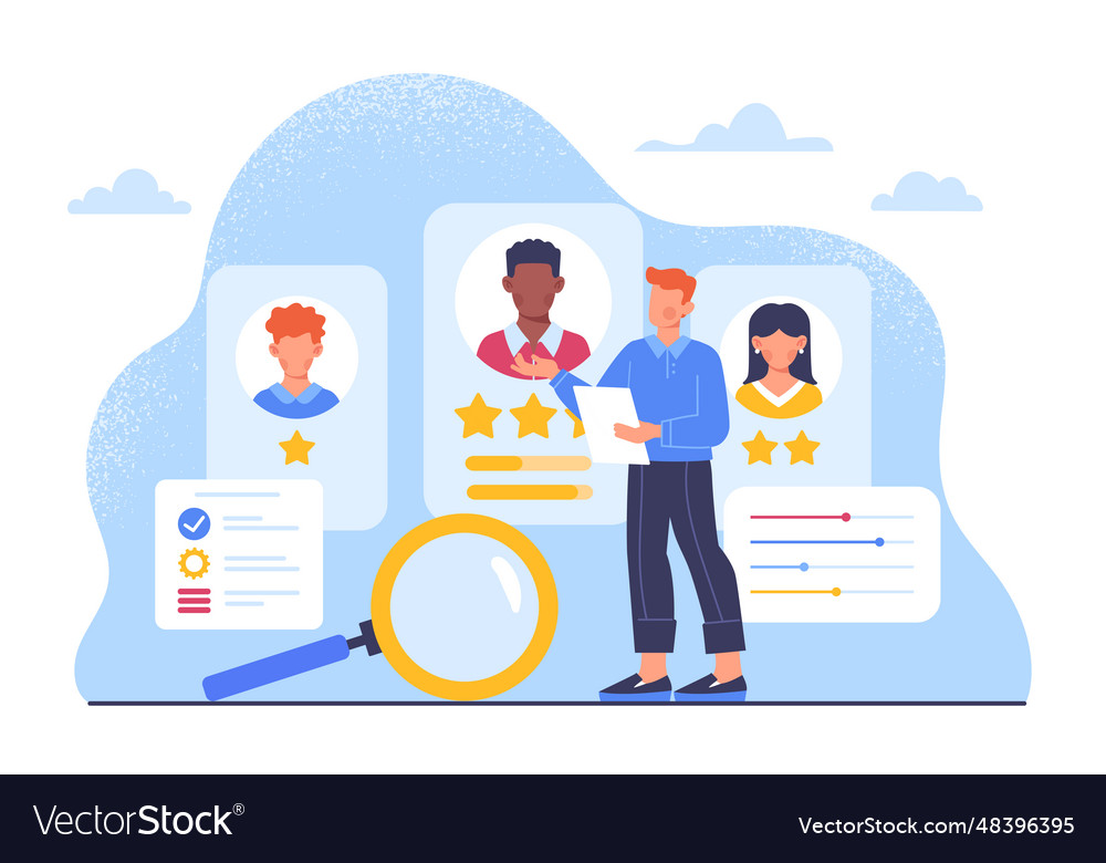 Hr manager choose candidates concept vector image Hr manager choose candidates concept