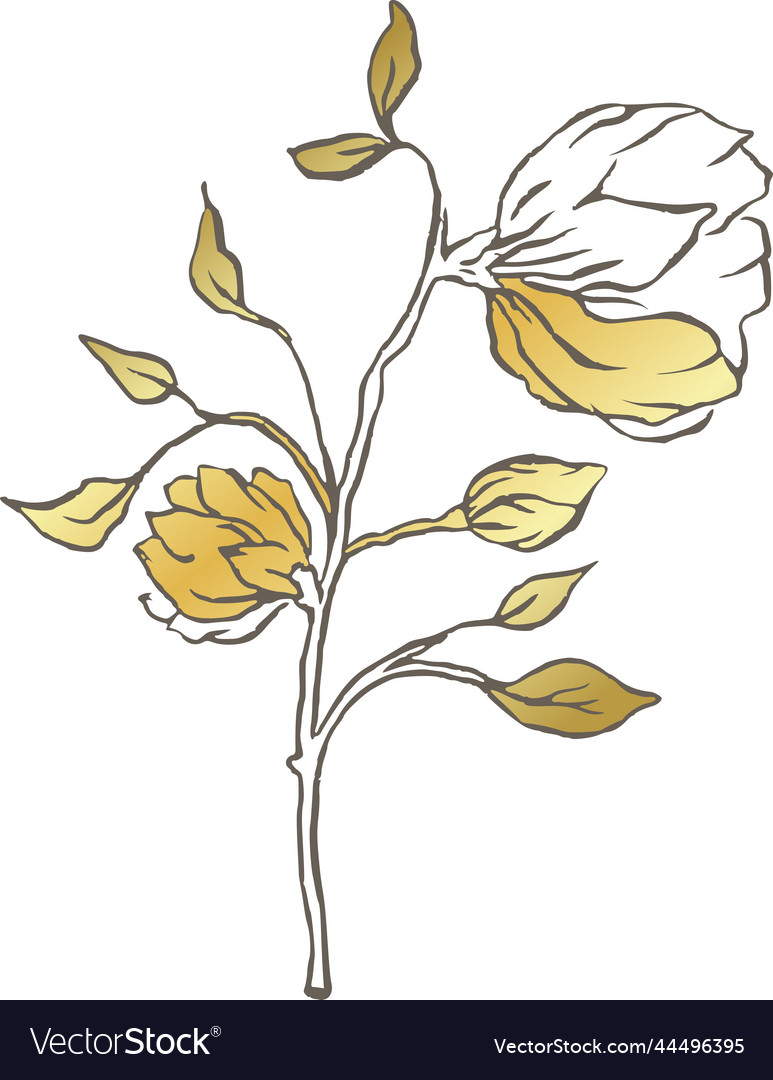 Magnolia flower line logo