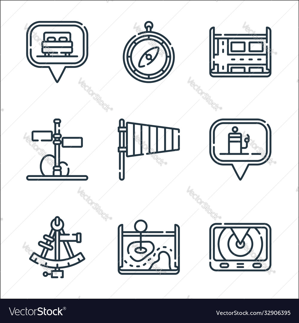 Navigation und Karten Liniensymbole lineare Set Qualität