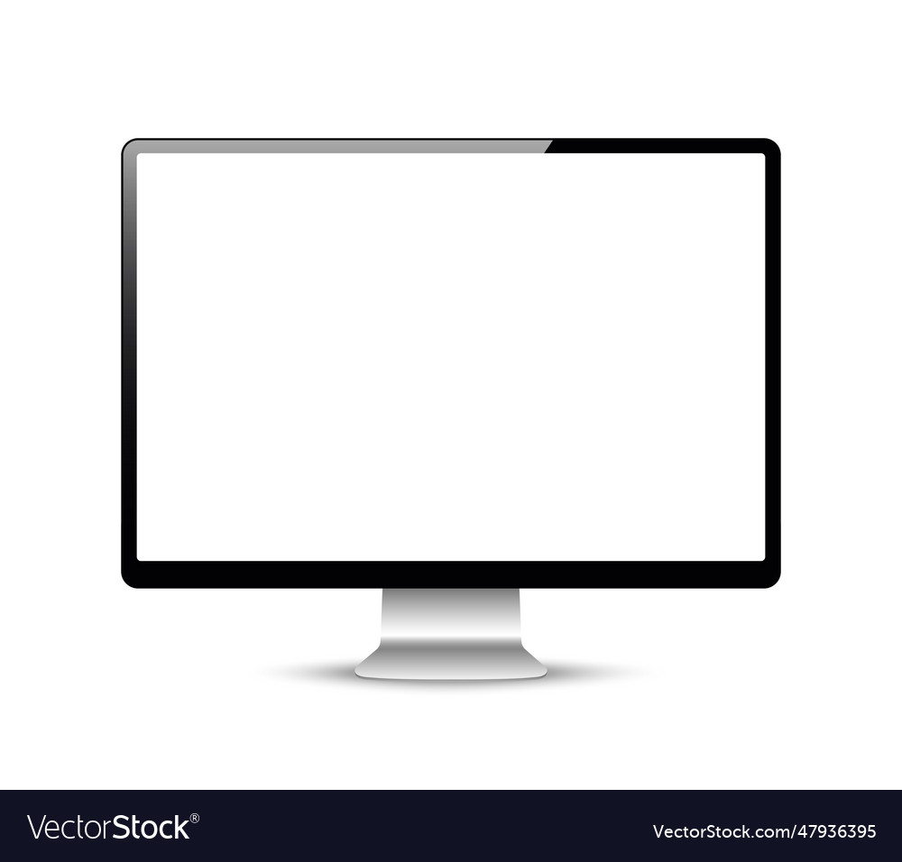 Realistic computer or pc monitor isolated Vector Image