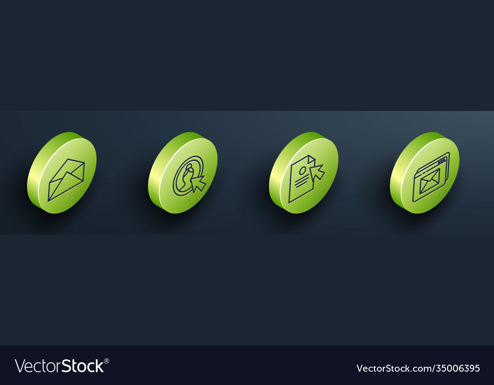 Set isometric envelope create account screen