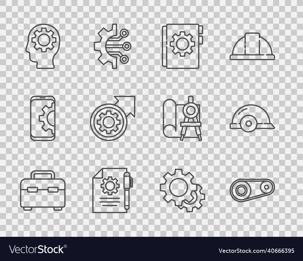 Set line toolbox timing belt kit user manual vector image Set line toolbox timing belt kit user manual