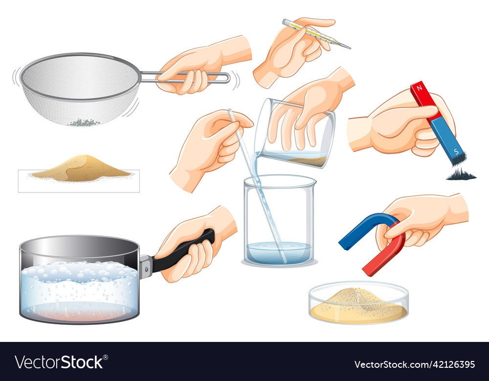 Set of equipment needed for science experiment vector image Set of equipment needed for science experiment