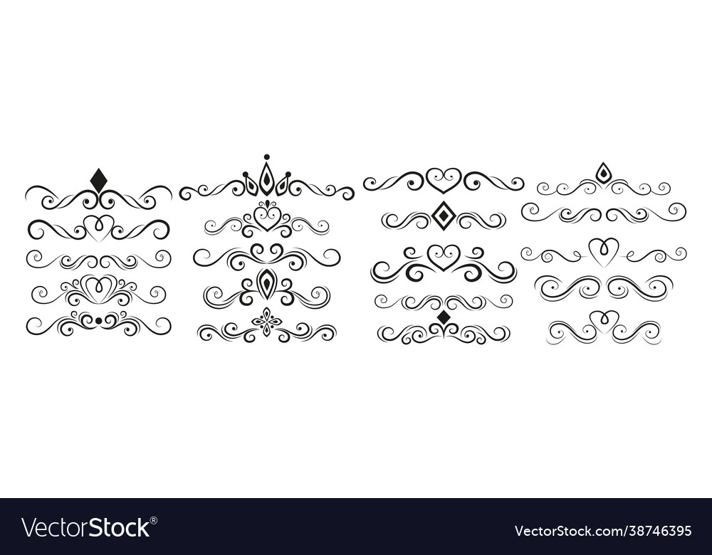 Seth selection various line ornaments elements