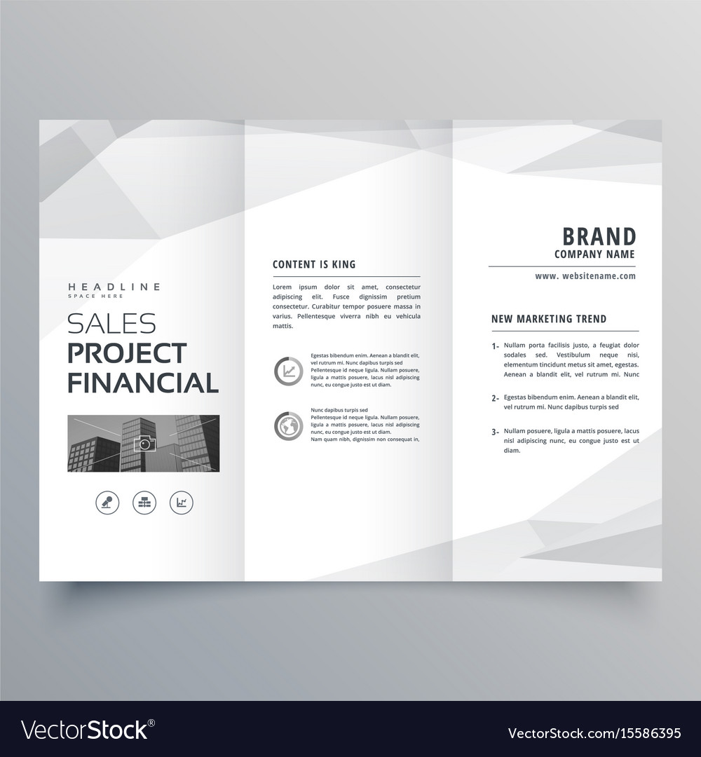 Simple trifold brochure template design Royalty Free Vector