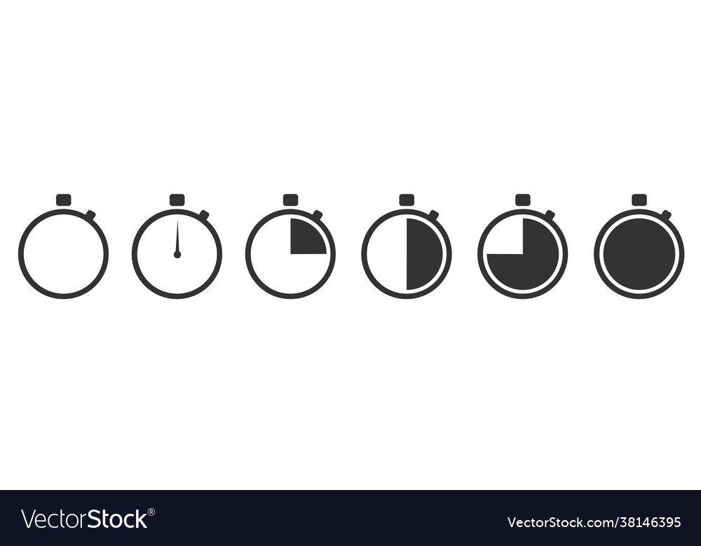 Timers set on white background web timer icon vector image Timers set on white background web timer icon