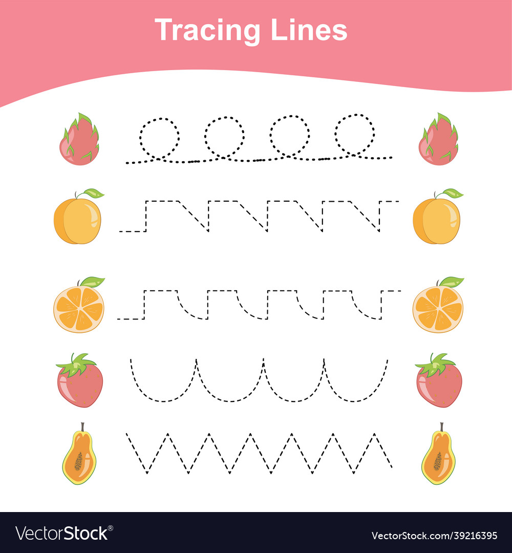Tracing lines game fruits edition