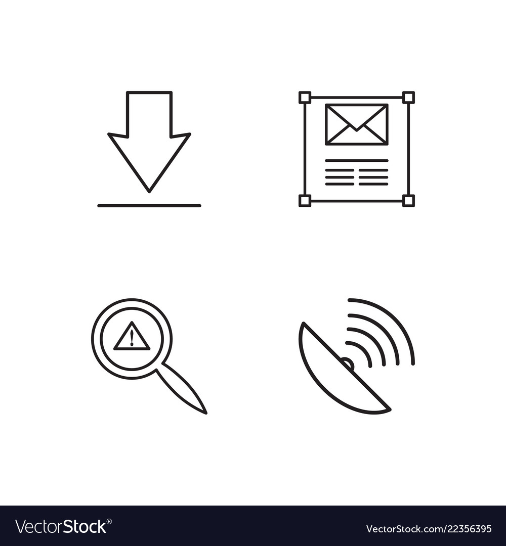 Web simple outlined icons set