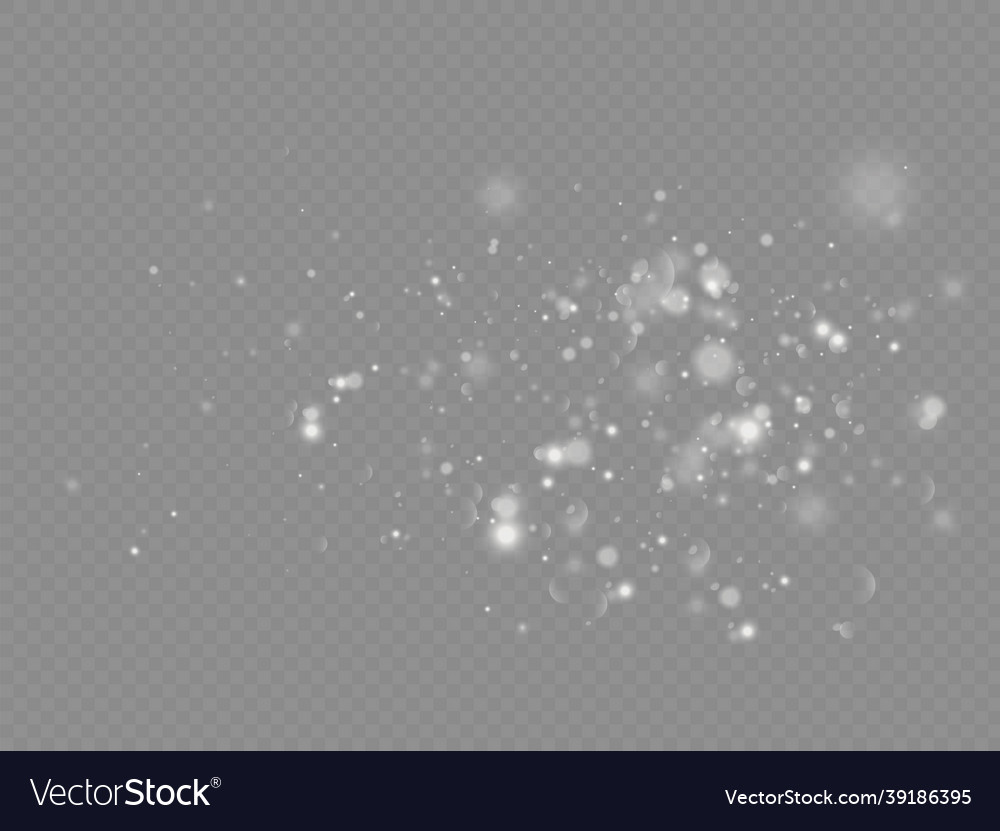 White dust sparks and star light effect