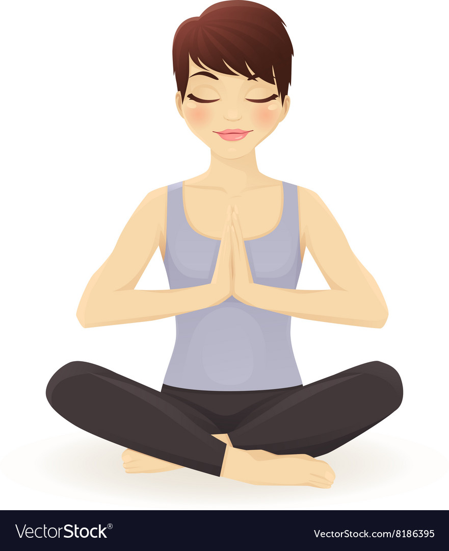 Young woman practicing yoga in lotus pose Vector Image