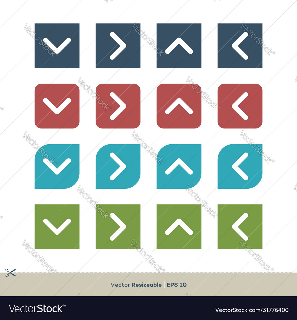 Arrow set border shape colorful logo template
