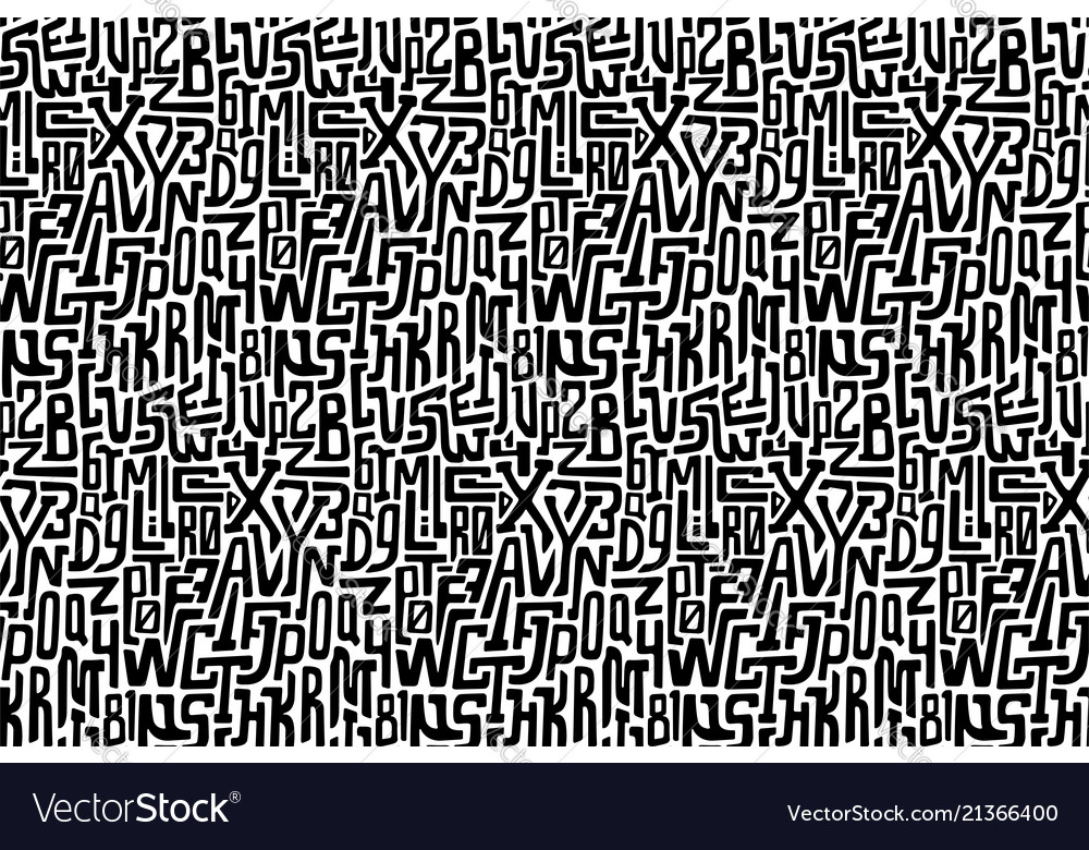 Black and white seamless pattern with characters vector image Black and white seamless pattern with characters