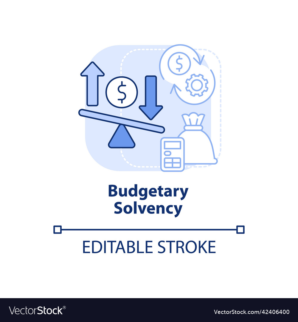 Budgetary solvency light blue concept icon Vector Image