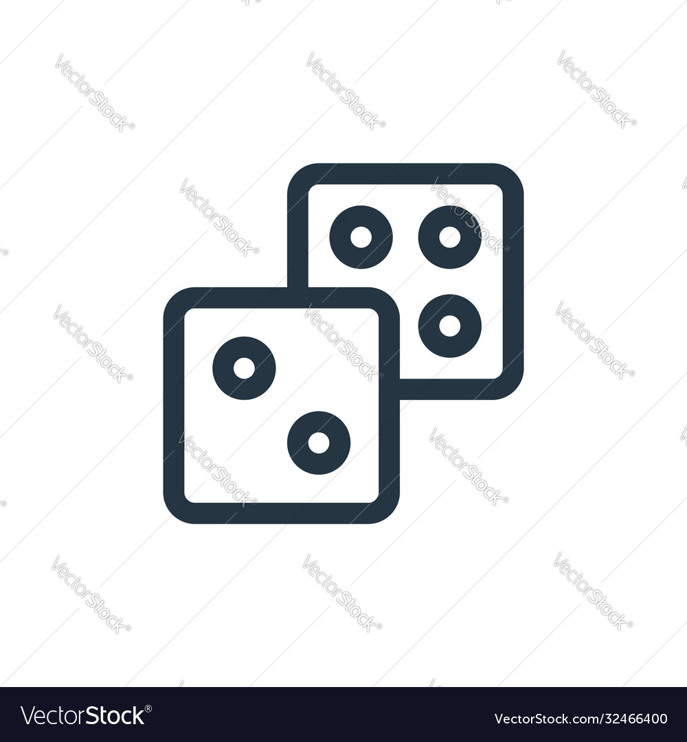 Dices icon editable stroke linear