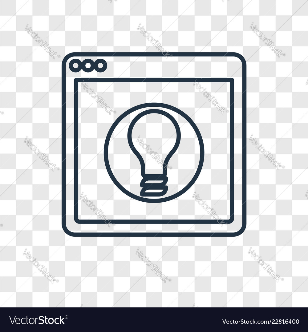 Idea concept linear icon isolated on transparent vector image Idea concept linear icon isolated on transparent