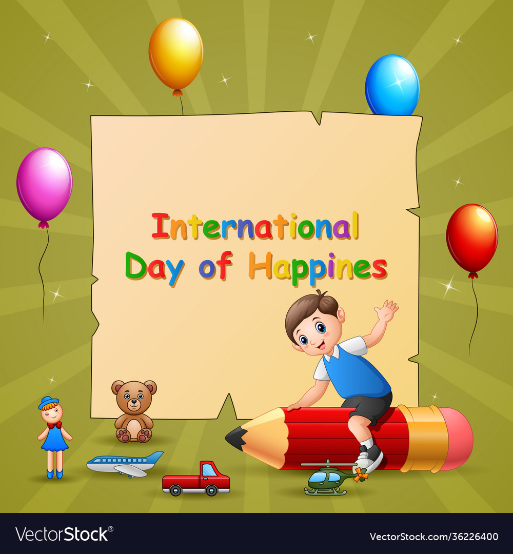 International day happiness template design Vector Image