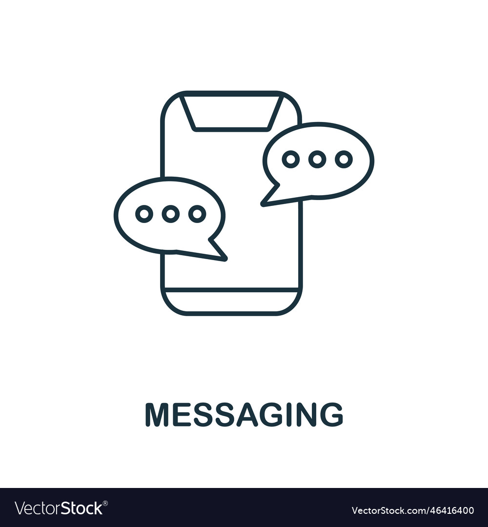 Messaging line icon monochrome simple vector image Messaging line icon monochrome simple