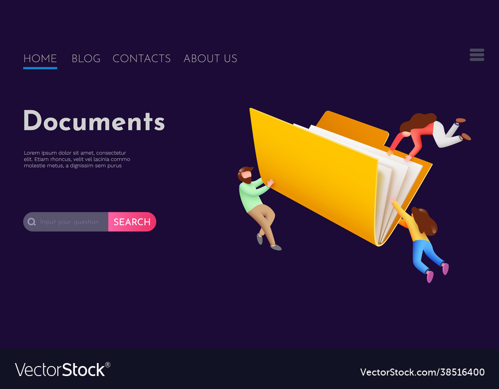 People fly around folder with documents vector image People fly around folder with documents