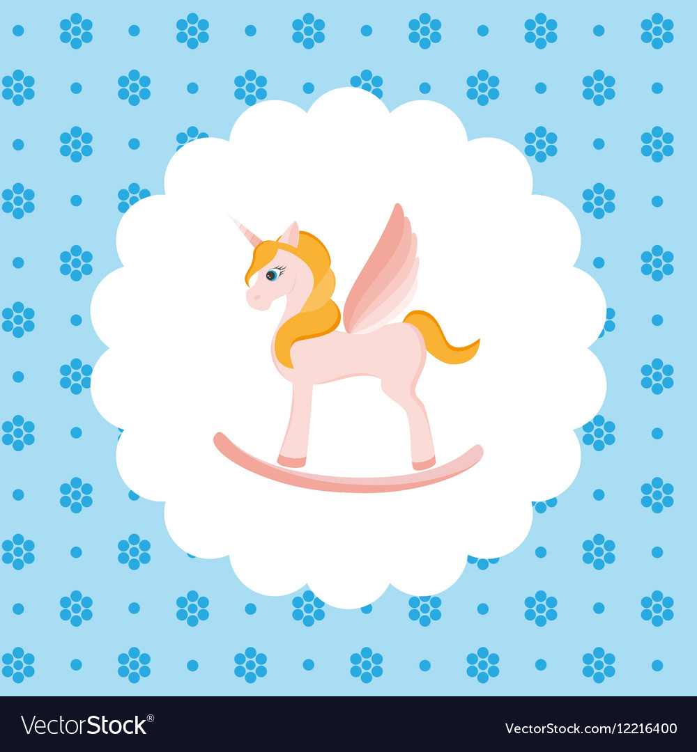 Rocking Horse Unicorn Royalty Free Vector Image