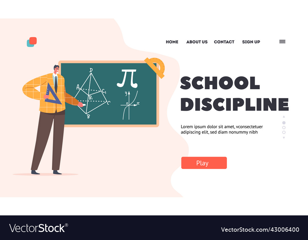 School disciplines landing page template teacher