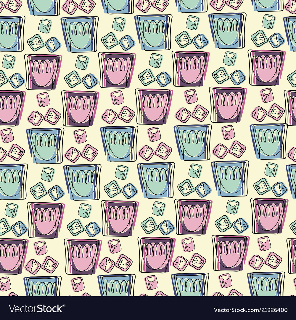 Seamless pattern with the image of beverages vector image Seamless pattern with the image of beverages