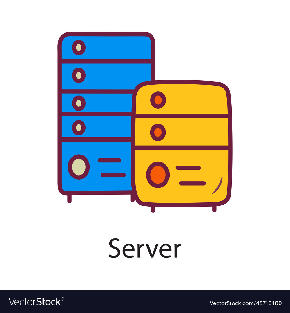Server fill outline icon design data