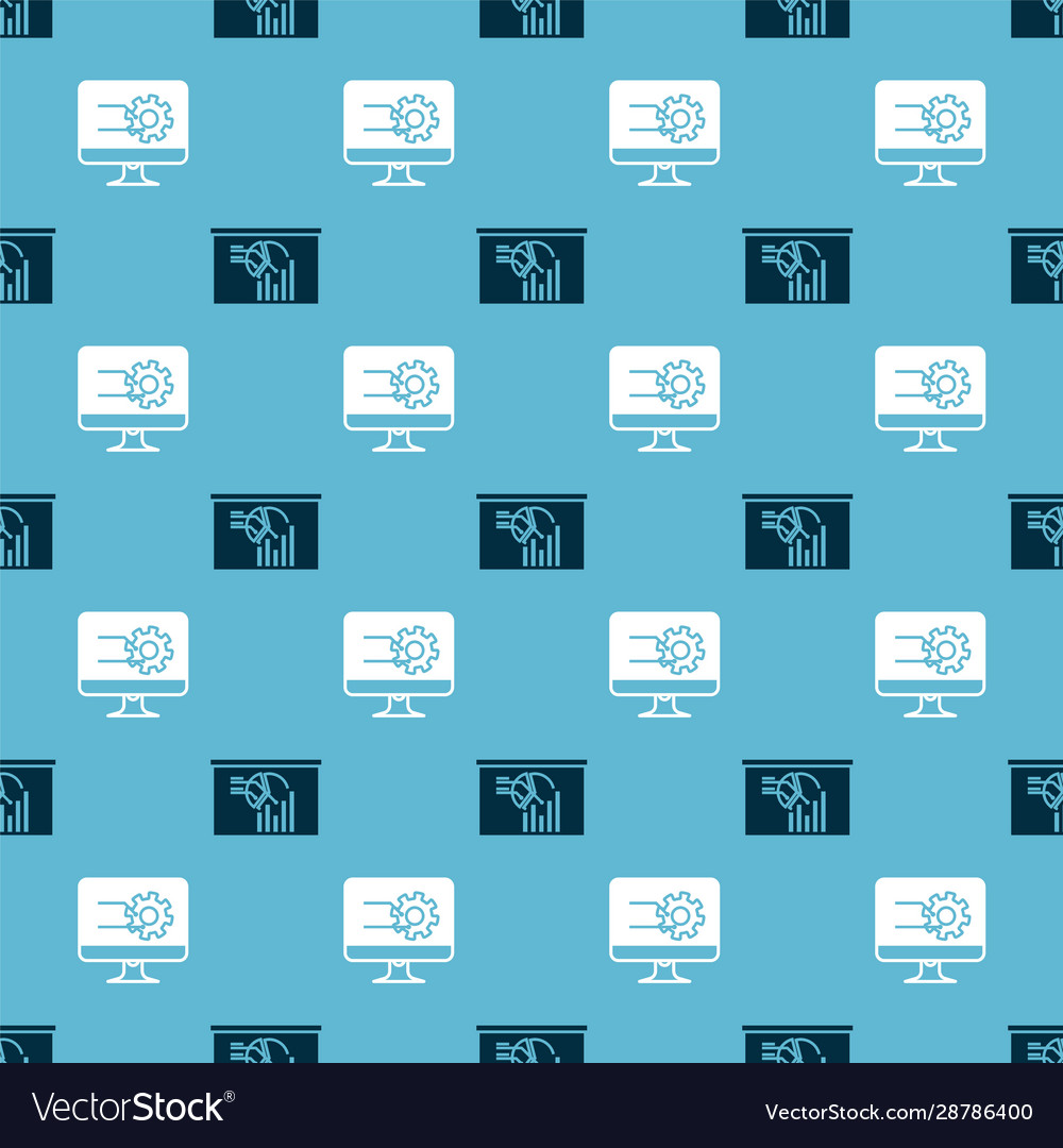 Set board with graph chart and computer monitor Vector Image Set board with graph chart and computer monitor