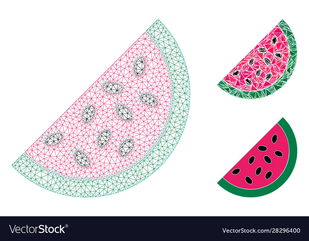 Watermelon piece mesh 2d model and triangle