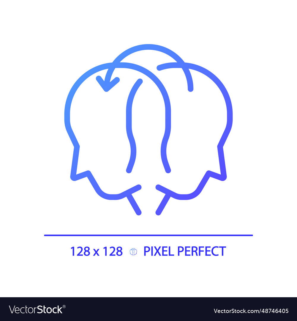 2d thin linear gradient sharing icon vector image 2d thin linear gradient sharing icon