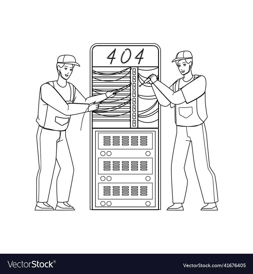 404 error of broken server network problem Vector Image 404 error of broken server network problem