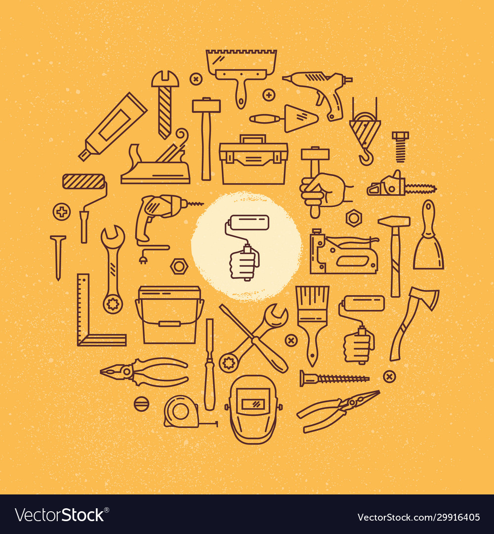 A circular pattern from set icons vector image A circular pattern from set icons