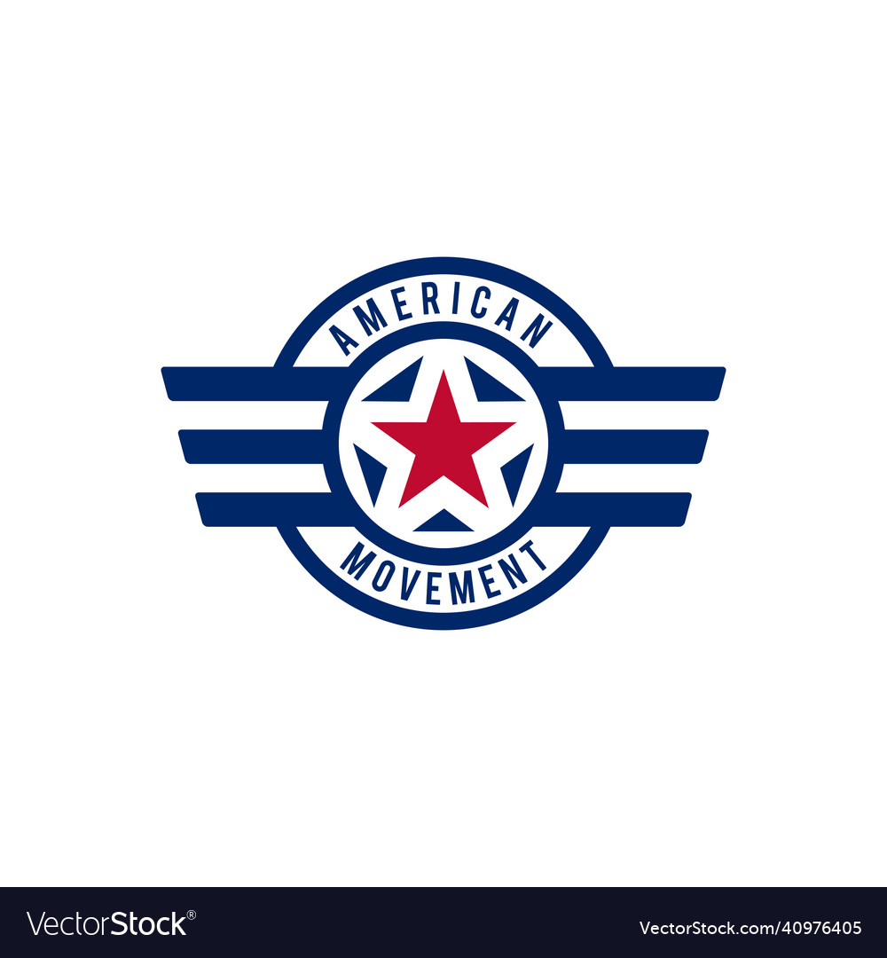 American Star Emblem Logo Design