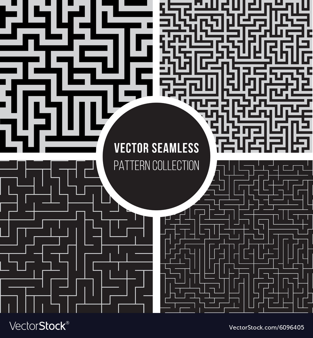 Black and White Maze Pattern Collection