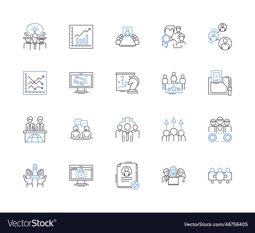 Business conference outline icons collection