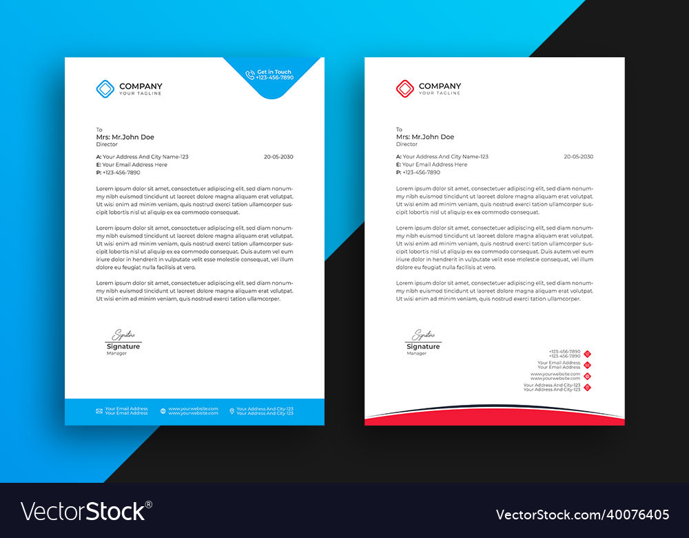 Corporate business letterhead template design