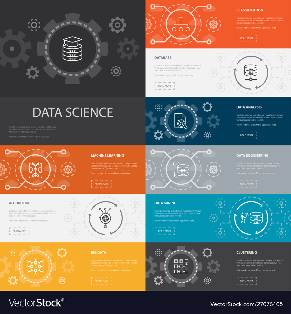 Data Science Icon Set - Line Icons