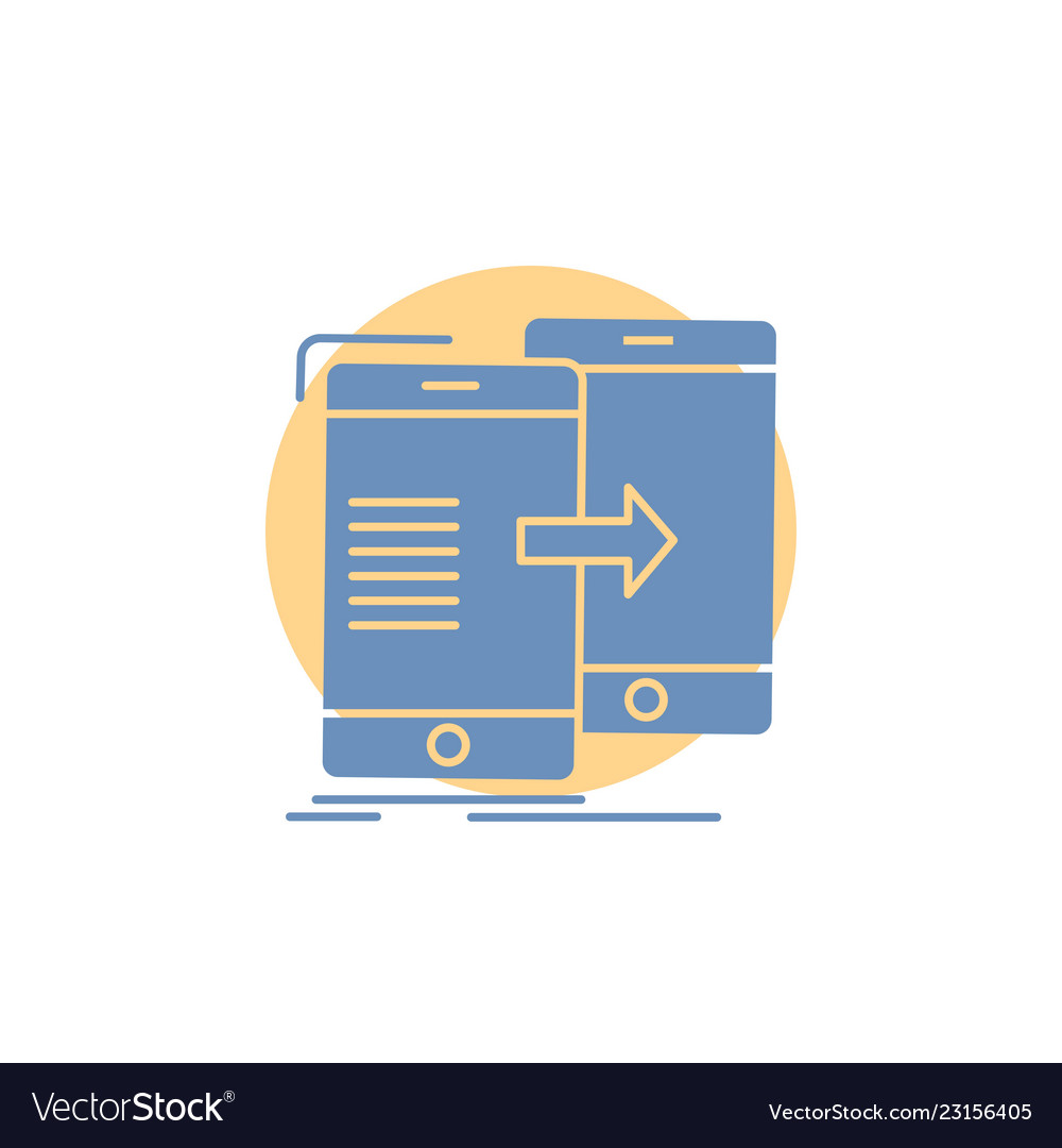 Data sharing sync synchronization syncing glyph vector image Data sharing sync synchronization syncing glyph