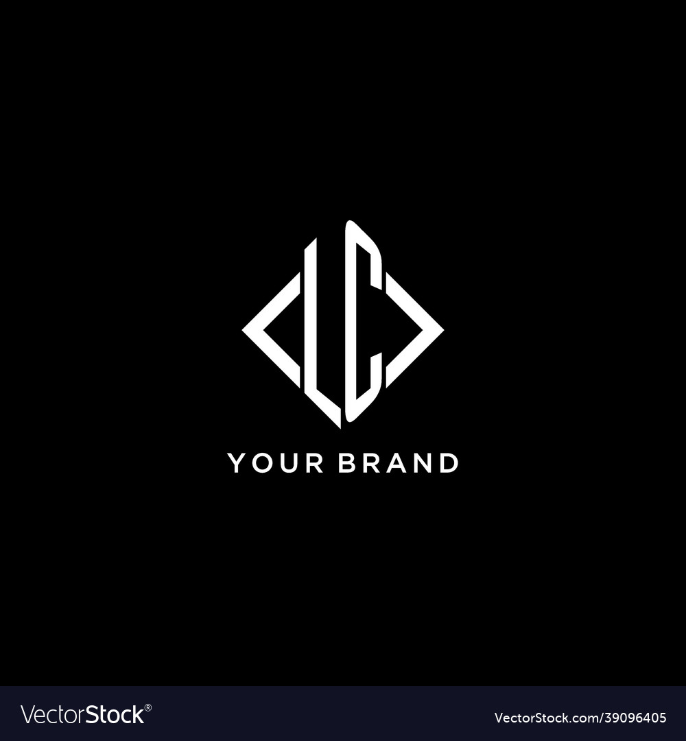 Lc initial monogram with rhombus shape logo design