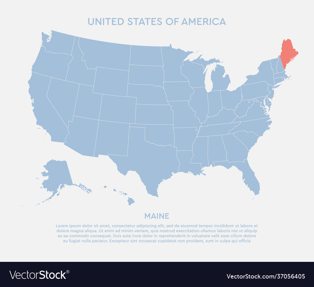 Karte vereinte Staaten america und Staat Maine usa