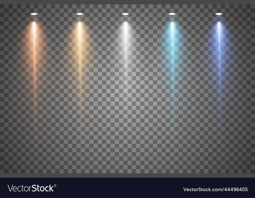 Set of spotlights various forms light Royalty Free Vector