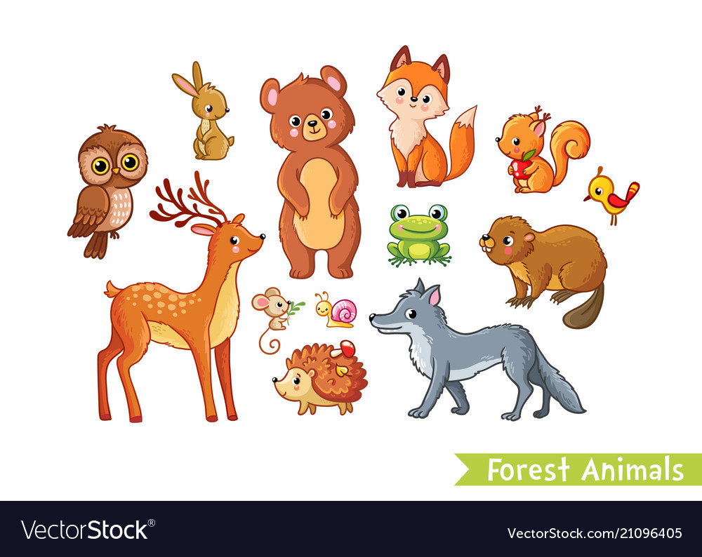 Forest animal fox cartoon for children Royalty Free Vector