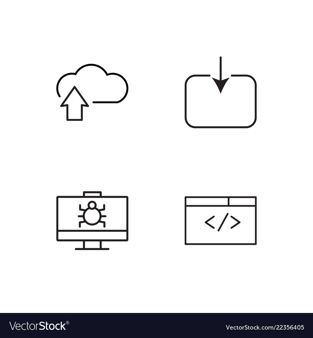 Web simple outlined icons set