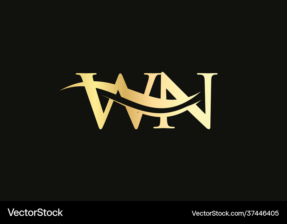 Wn letter logo design premium Royalty Free Vector Image