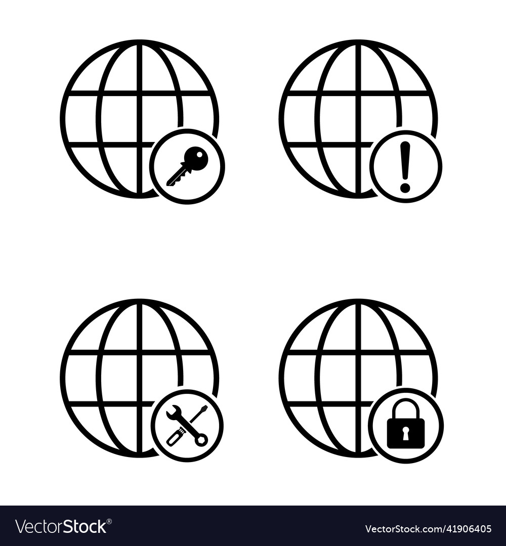 Www world wide web set site symbol internet vector image Www world wide web set site symbol internet