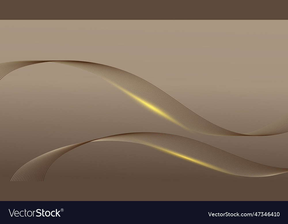 Abstract shiny brown glod wave lines elements vector image Abstract shiny brown glod wave lines elements