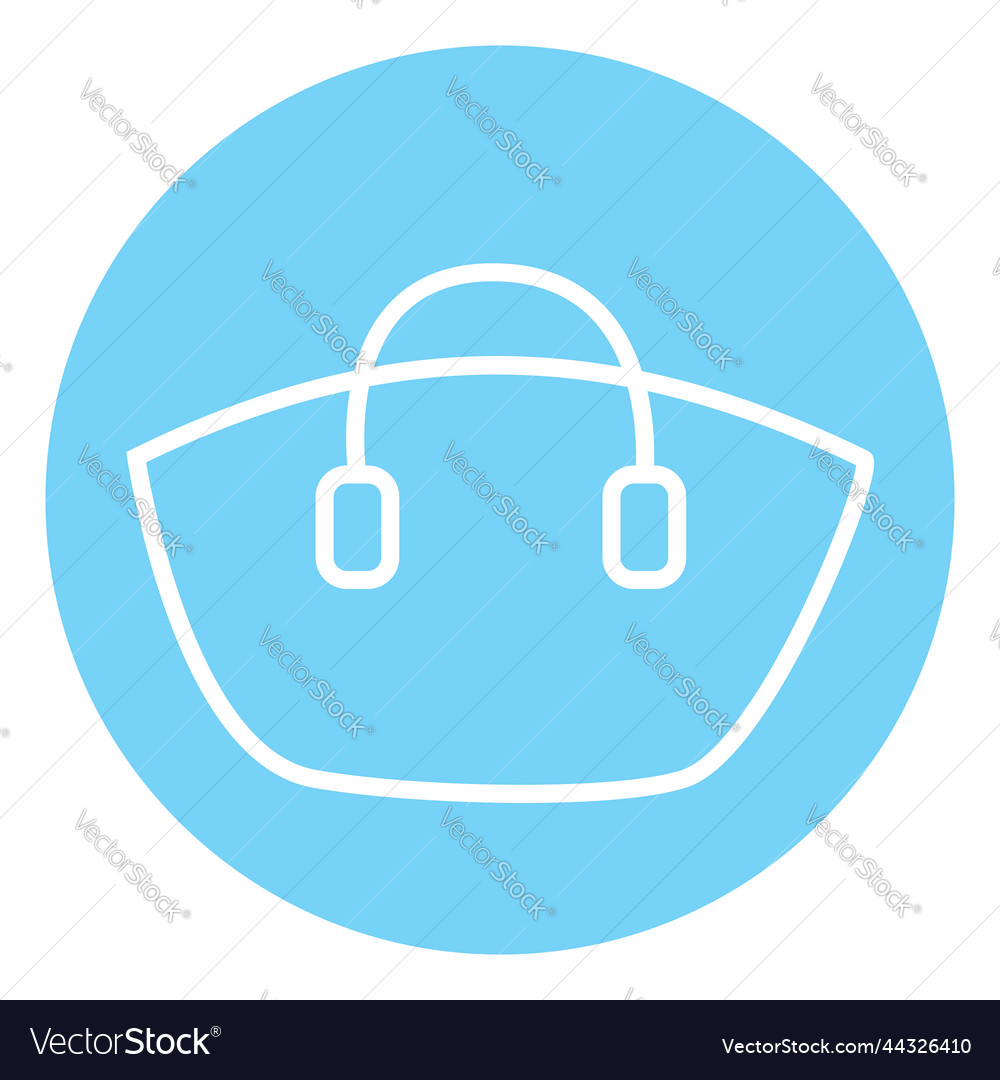 Big blue womans bag on a white background