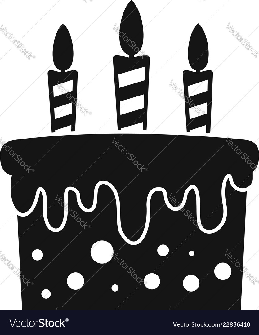 Download Birthday cake icon simple style Royalty Free Vector Image